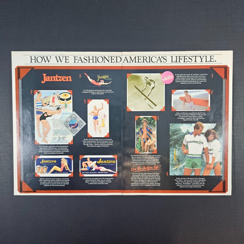 1983 Jantzen Clothing How We Fashioned America's Lifestyle Vintage Print Ad